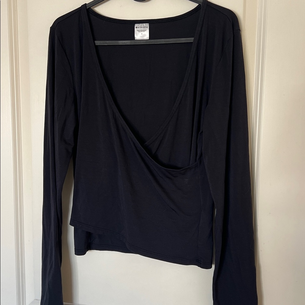 Black Athleta Wrap Style Top